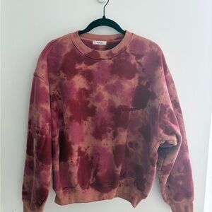 Madhappy Tie-Dye Crewneck Sweatshirt in Wine & Blush